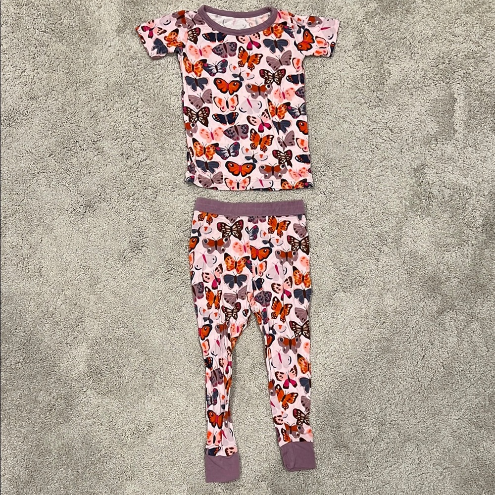 Little Sleepies Butterfly Print Short Sleeve Pajama Set